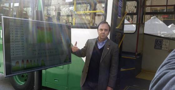 Nuevo contador de pasajeros en buses del Transantiago