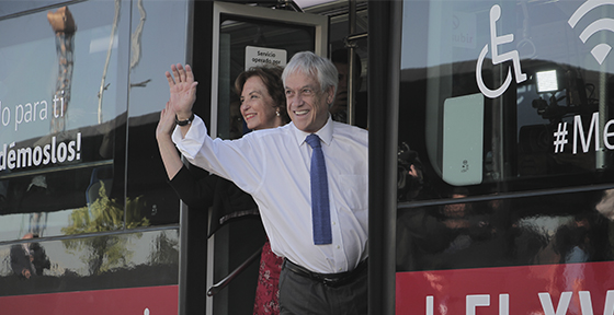 Presidente Piñera y Ministra Hutt presentan los primeros cien buses eléctricos para el transporte público de Santiago