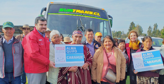 Inauguramos servicio de transporte subsidiado que beneficia a comunidades mapuches de La Araucanía